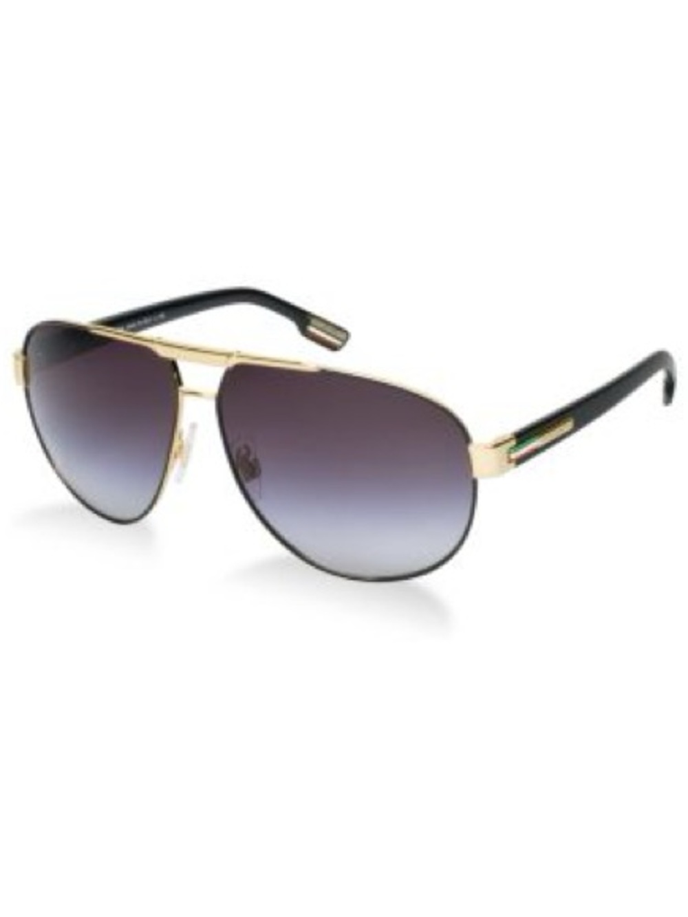 Dolce & Gabbana Aviator Sunglasses with Gradient Gray Lenses and Gold Frame